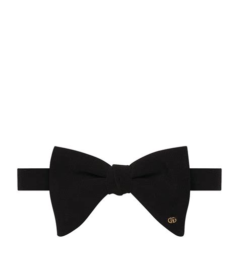 gucci bow tie black|GG silk bow tie in black .